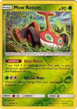 Mow Rotom 14/156 Sun & Moon Ultra Prism REVERSE HOLO PERFECT MINT! Pokemon - Image 1