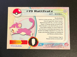 1999 Topps Pokemon Blue Logo TV Animation Edition Rattfratz #19 - Image 2