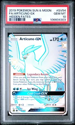 Articuno GX SV54/SV94 PSA 10 Gem Mint Shiny Vault Hidden Fates 2019 Pokemon TCG - Image 1