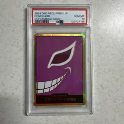 One Piece DON CARD DOFLAMINGO GOLD JAPANESE PSA 10 - Image 1