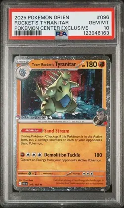 PSA 10 Team Rockets Tyranitar Destined Rivals Pokemon Center Promo Card 096/182 - Image 2