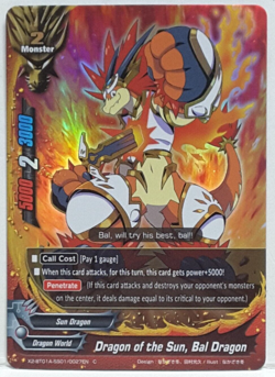 Future Card Buddyfight Dragon of the Sun, Bal dragon X2-BT01A-SS01/0027EN C FOIL - Image 1