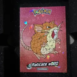 2025 POKEMON STAINED GLASS Crystal Card Kanto Peru Foil # 20 Raticate - Image 1