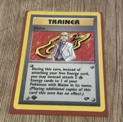 BLAINE 100/132 Gym Challenge 1st EDITION non-holo rare Pokemon TCG card LP - Image 2