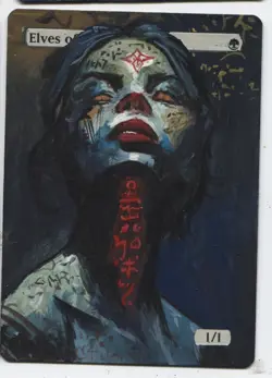 Elves of the Deep Shadow MTG Altered art MAGIC Hand Painted Card Commander - Image 1