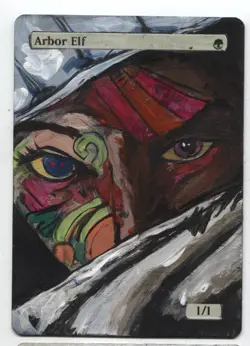 Arbor Elf MTG Altered art MAGIC Hand Painted Card Commander - Image 1