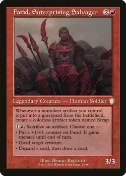2x Farid, Enterprising Salvager - Retro Frame The Brother's War Commander NM MTG - Image 1