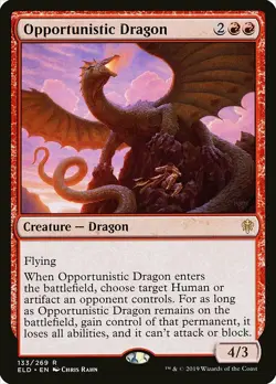 1x Opportunistic Dragon - NM English MTG -Throne of Eldraine - Image 1