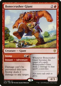 1x Bonecrusher Giant // Stomp - NM English MTG -Throne of Eldraine - Image 1
