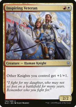 1x Inspiring Veteran - NM English MTG -Throne of Eldraine - Image 1