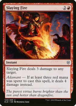1x Slaying Fire - NM English MTG -Throne of Eldraine - Image 1