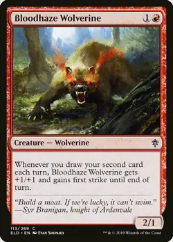 1x Bloodhaze Wolverine - NM English MTG -Throne of Eldraine - Image 1