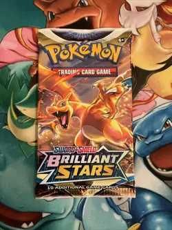 1x Pokemon Sword & Shield Brilliant Stars Booster Pack New Factory Sealed - Image 1