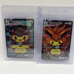 Pokemon Pikachu Greymon& Kurama Pikachu Cosplay Custom Cards Set Sku344 - Image 1