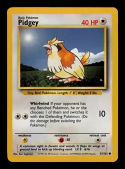 Pidgey 57/102 - LP - Base Set, WOTC Pokemon - Image 1