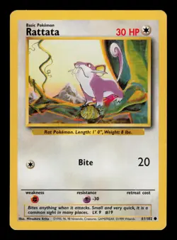 Rattata 61/102 - LP - Base Set, WOTC Pokemon - Image 1