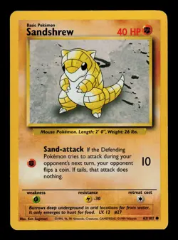 Sandshrew 62/102 - LP - Base Set, WOTC Pokemon - Image 1