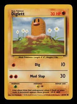 Diglett 47/102 - LP - Base Set, WOTC Pokemon - Image 1