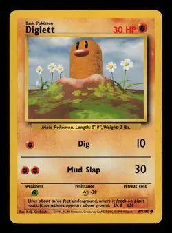 Diglett 47/102 - LP - Base Set, WOTC Pokemon - Image 1
