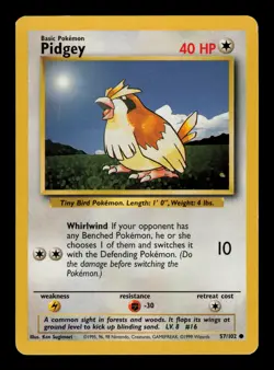 Pidgey 57/102 - LP - Base Set, WOTC Pokemon - Image 1