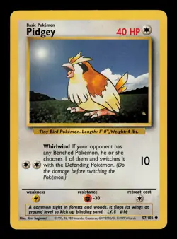 Pidgey 57/102 - LP - Base Set, WOTC Pokemon - Image 1