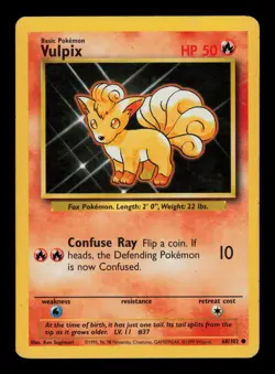 Vulpix 68/102 - MP - Base Set, WOTC Pokemon - Image 1