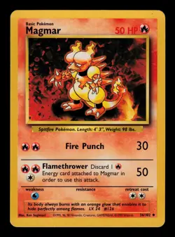 Magmar 36/102 - LP - Base Set, WOTC Pokemon - Image 1