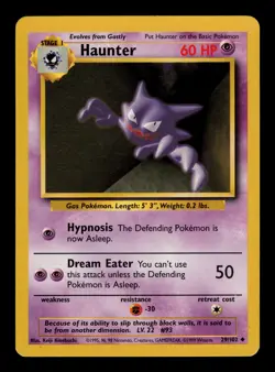 Haunter 29/102 - LP - Base Set, WOTC Pokemon - Image 1