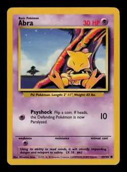 Abra 43/102 - LP - Base Set, WOTC Pokemon - Image 1