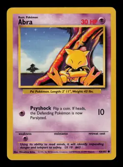 Abra 43/102 - LP - Base Set, WOTC Pokemon - Image 1