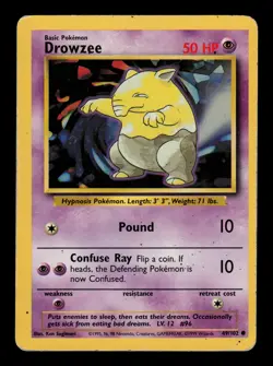 Drowzee 49/102 - HP - Base Set, WOTC Pokemon - Image 1