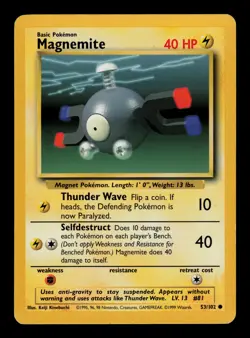 Magnemite 53/102 - LP - Base Set, WOTC Pokemon - Image 1