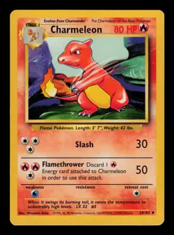 Charmeleon 24/102 - LP - Base Set, WOTC Pokemon - Image 1