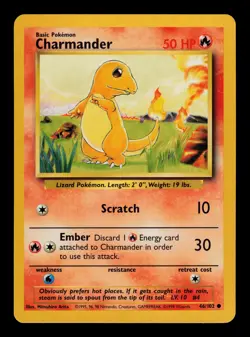 Charmander 46/102 - LP - Base Set, WOTC Pokemon - Image 1