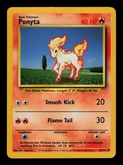 Ponyta 60/102 - MP - Base Set, WOTC Pokemon - Image 1
