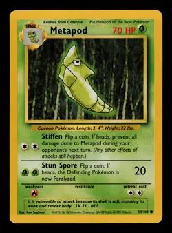 Metapod 54/102 - LP - Base Set, WOTC Pokemon - Image 1