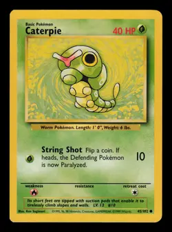 Caterpie 45/102 - LP - Base Set, WOTC Pokemon - Image 1