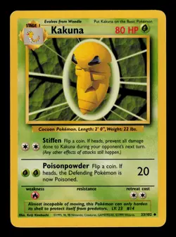 Kakuna 33/102 - LP - Base Set, WOTC Pokemon - Image 1