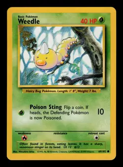 Weedle 69/102 - LP - Base Set, WOTC Pokemon - Image 1