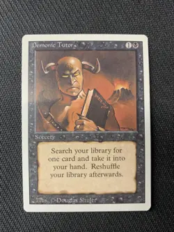 MTG Magic the Gathering REVISED DEMONIC TUTOR NM Beautiful Front - Image 1