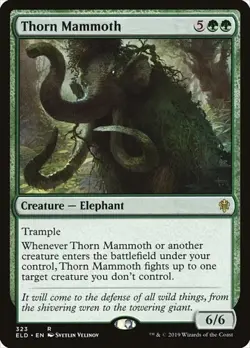 1x Thorn Mammoth - Brawl Deck NM Eng MTG - Throne of Eldraine - Image 1
