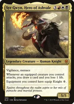 1x Syr Gwyn, Hero of Ashvale - Foil Brawl Deck NM Eng MTG - Throne of Eldraine - Image 1
