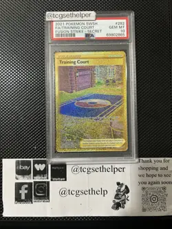 2021 Pokemon Sword & Shield Fusion Strike 282 Training Court Secret PSA 10 MINT - Image 1