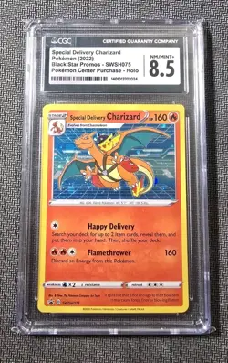 Pokemon Special Delivery Charizard Promo SWSH075 CGC 8.5 Crimp Error Sub-Grades! - Image 1