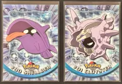 Pokemon Topps TV Animation Shellder #90 & Cloyster #91 - Series 2 2000 - Image 1
