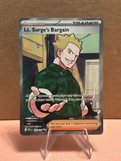 Lt. Surge's Bargain 170/132 Ultra Rare Full Art Pokemon Mega Evolution NM - Image 1