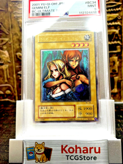 Yugioh PSA 9 Mint Gemini Elf BC-34 Ultimate Rare 2001 Japanese Graded Card - Image 1