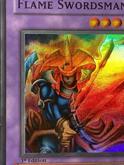 Yugioh Flame Swordsman LOB-003 1st Edition English Glossy Foil/Print Line Error - Image 2