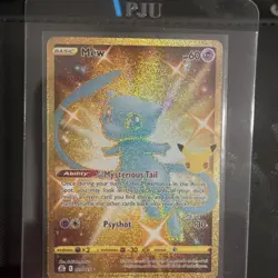 Pokemon TCG Mew 025/025 Gold Celebrations 25th Anniversary Card NM Condition - Image 1