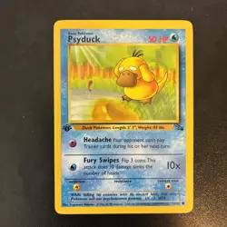 Psyduck 53/62 Fossil 1st Edition Common Pokemon Card NM - Image 1
